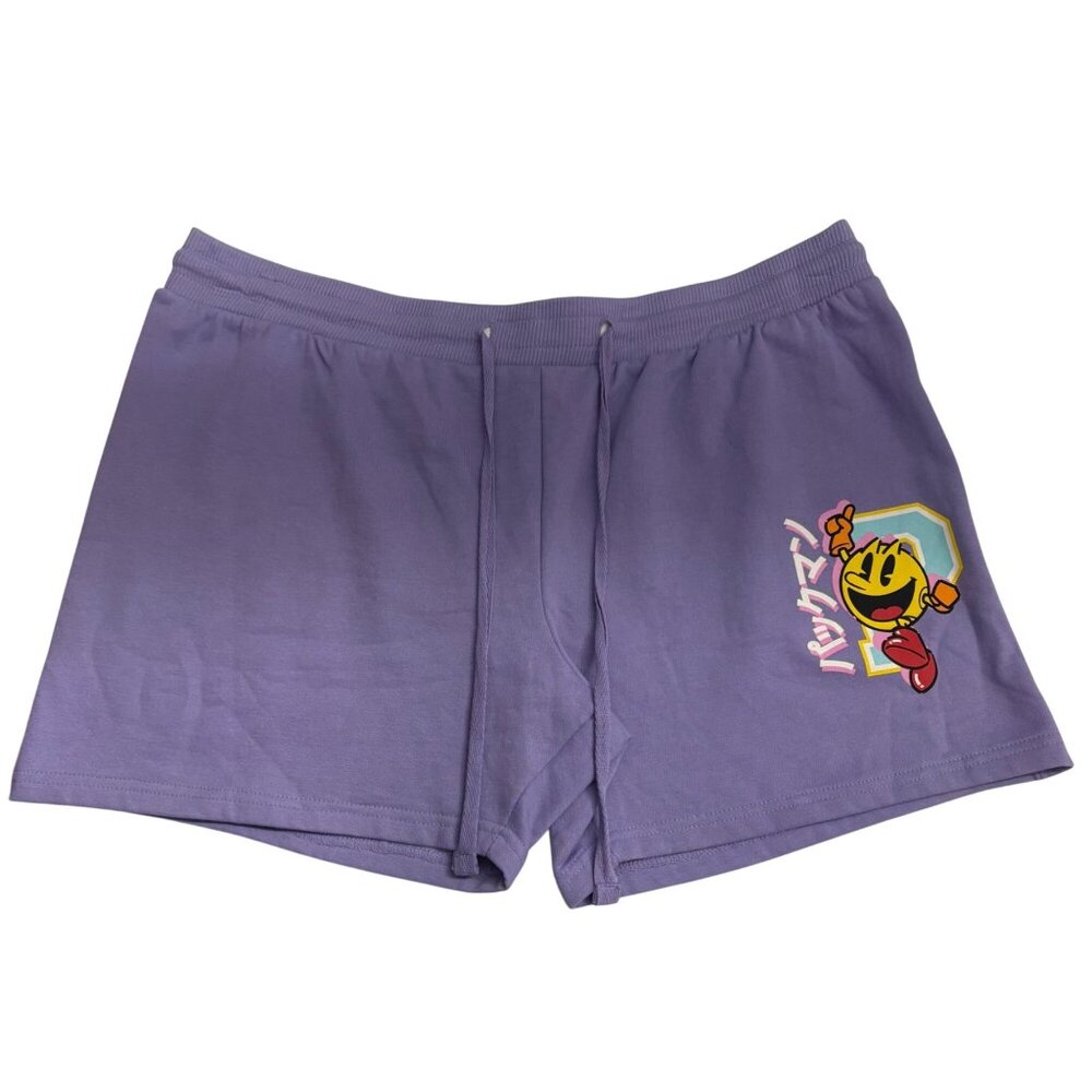Pac-Man Y2K Purple Nostalgia-core Shorts Retro Arcade Streetwear Womens 3XL